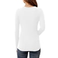 thumbnail image 2 of Anygrew Women Long Sleeve Top Casual Basic Slim Knit Ribbed T Shirt, 2 of 5