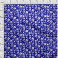 thumbnail image 4 of oneOone Velvet Medium Blue Fabric Florals Fabric For Sewing Printed Craft Fabric By The Yard 58 Inch Wide, 4 of 4
