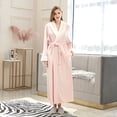 thumbnail image 2 of XZNGL Pyjama en Molleton pour Femmes, Peignoir Épais en Molleton Corail à Empiècements pour Femmes, Robe de Chambre, Pyjama, Tenue de Nuit, avec Poche, Long Peignoir pour Femmes, 2 of 9