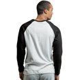 thumbnail image 2 of SLM Men's Long Sleeve Cotton Baseball Raglan Tee Shirt Jersey -White/Black-3XL, 2 of 4