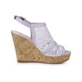 thumbnail image 3 of BLISSFUL STEP Chaussures pour Femmes Sandales à Talon Compensé à Bout Ouvert à Plateforme avec Lacets Fleur Violette 8, 3 of 7