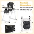 thumbnail image 3 of Babyjoy Baby High Chair Foldable Feeding Chair w/ 4 Lockable Wheels Black, 3 of 8