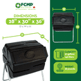 thumbnail image 2 of FCMP Outdoor 37 Gallon Single Chamber Roto Tumbling Garden Composting Bin, Black, 2 of 6