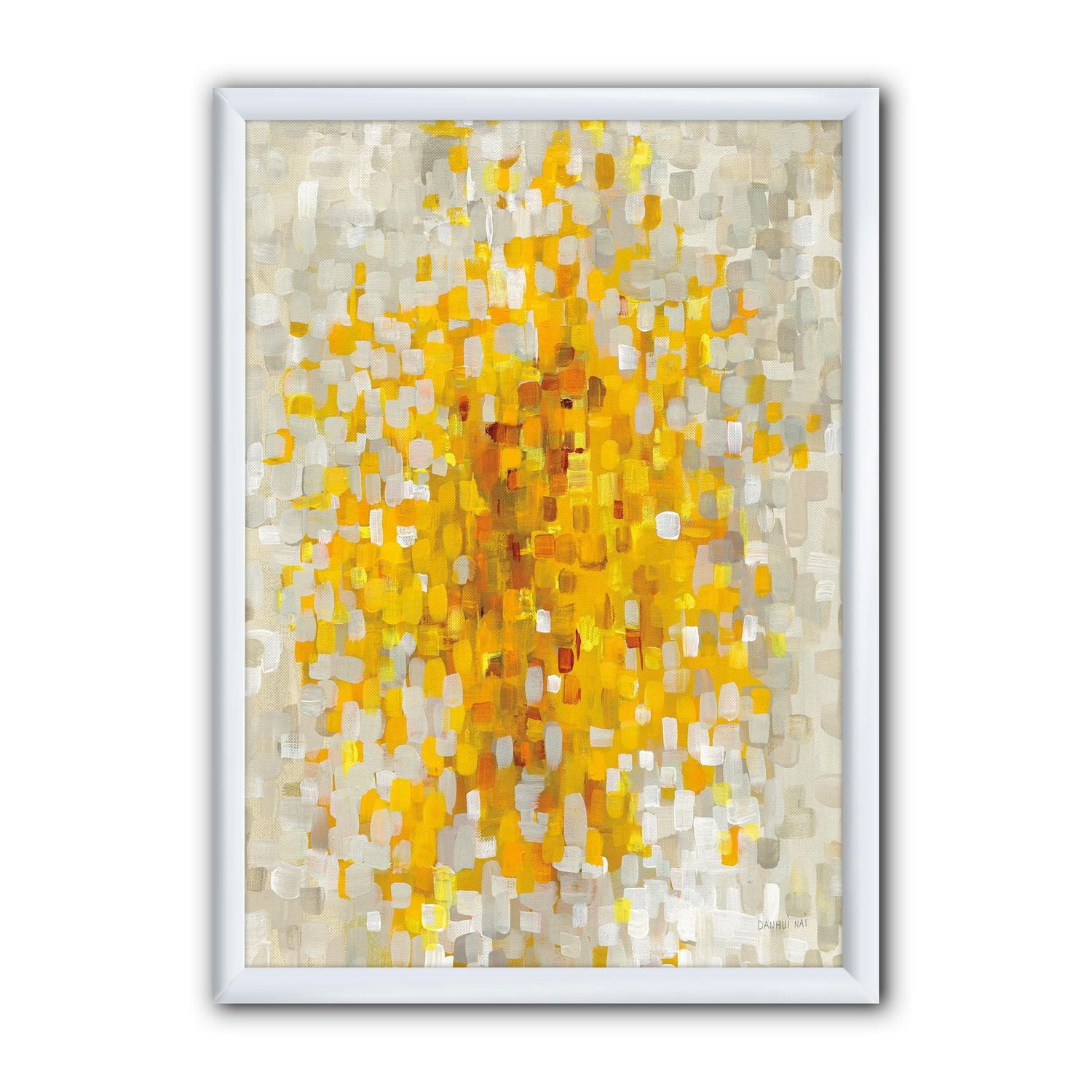 Designart Glam Jaune Explosion Blocs Art mural encadré