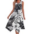 thumbnail image 1 of Ovzne Robes pour Femmes Robe pour Femme Robes pour Femmes Sans Manches Col Rond à Cordon Décontractée à Volants Ligne A Robe Mini Grande Taille Robe Maxi Liquidation, 1 of 7