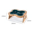 thumbnail image 3 of DOLITY Bone Shape Pets Dogs Bowls Wooden Rack for Medium Dog and Large Cat Pet Supplies White, 3 of 3