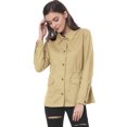 thumbnail image 4 of INSPIRE CHIC Veste Utilitaire pour Femme Unie à Taille Coulissante avec Poches à Rabat, 4 of 6