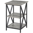thumbnail image 2 of Pemberly Row Table d'Appoint Carrée 16 Pouces en Bois de Bouleau Gris Faux, 2 of 6