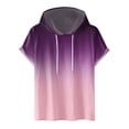 thumbnail image 1 of Besolor Mens Casual Hooded Tops Gradient Drawstring Short Sleeve Shirts Sports ness Pullover Summer Blouse, 1 of 4