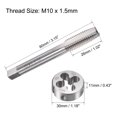 thumbnail image 2 of Unique Bargains Metric Tap and Die Set Machine Thread Screw Tap with Round Die M10 x 1.5mm, 2 of 6