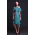 thumbnail image 4 of Bimba Blue Floral Printed Womens Cold Shoulder Tunic Party Round Neck Shift Dress - XX-Large, 4 of 6
