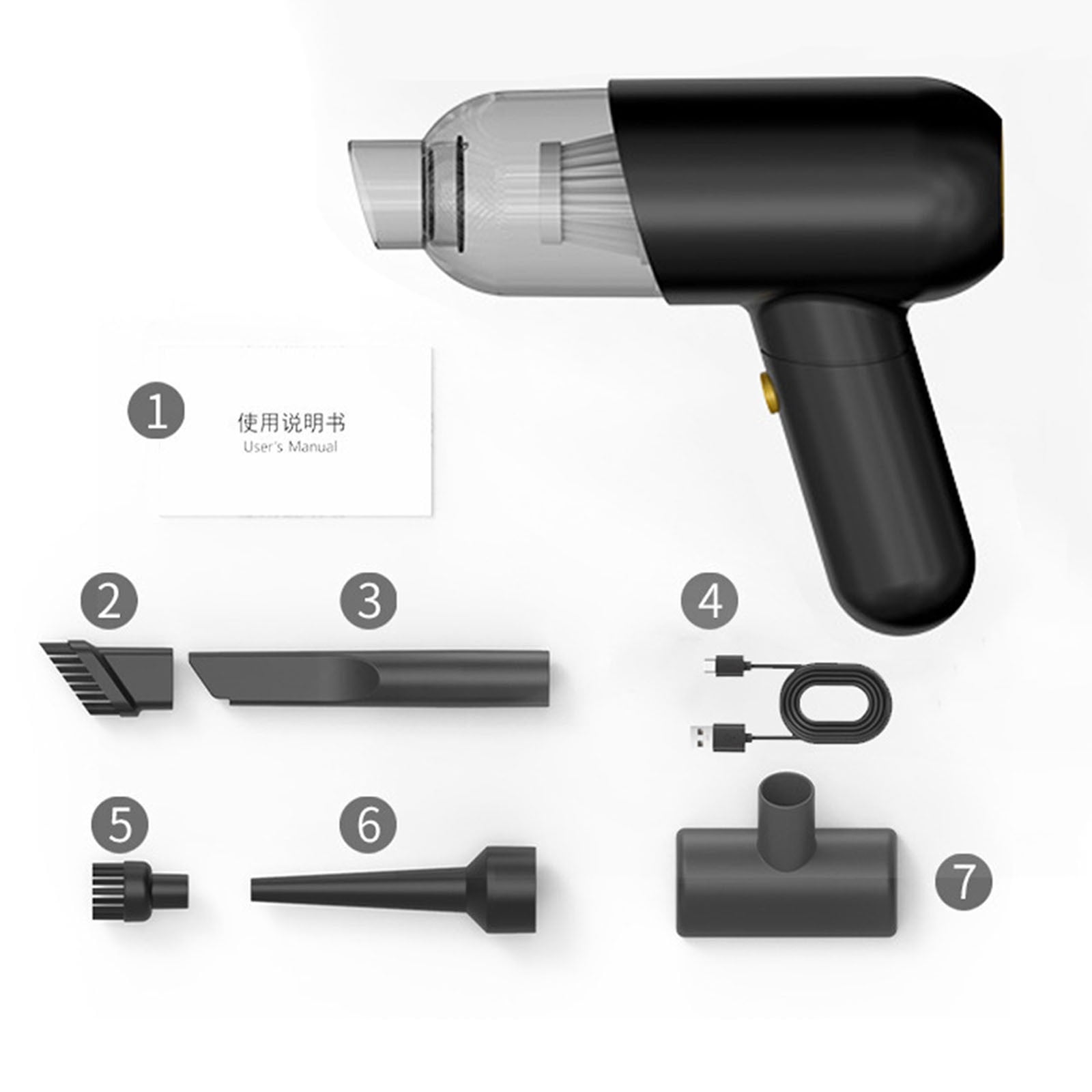 Wzzjkit Vacuum Cleaner, Car Vacuum Cleaner High-power Wireless Hand Vacuum Cleaner Wet and Dry Small Car Dual-purpose Vacuum Cleaner, Vacuum Cleaners for Home