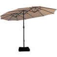 thumbnail image 2 of Patiojoy 15 Ft Outdoor Double-Sided Patio Umbrella with Base Beige, 2 of 3