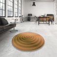 thumbnail image 4 of Ahgly Tapis Rond Lavable en Machine Intérieur Transitionnel Orange, 5 Pieds Rond, 4 of 7