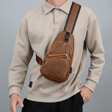 Sokhug Sac Bandoulière en Liquidation Hommes Femmes, Sac à Dos d'Épaule Décontracté, Sac de Poitrine en PU pour la Randonnée et le Voyage