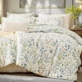 thumbnail image 1 of Nayoroom 3 Pieces Soft Microfiber Boho Floral Duvet Cover Green Botanical Full Bedding Set with Colorful Flower Print Pattern, 1 of 5
