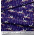 thumbnail image 2 of Soimoi Moss Georgette Fabric Tree & Sloth Cartoon Printed Craft Fabric by The Yard 42 Inch Wide, 2 of 3