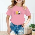 thumbnail image 2 of PMVFHDE T-Shirts d'Été pour Filles, T-Shirt Mignon à Motif pour Fille, Col Rond, Manches Courtes, T-Shirt Décontracté d'Été Rose, 8-9 Ans, 2 of 5