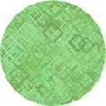 thumbnail image 1 of Ahgly Company Tapis Rond Lavable en Machine Intérieur Transitionnel Vert, 5 Pieds Rond, 1 of 7
