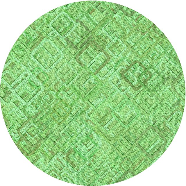 Ahgly Company Tapis Rond Lavable en Machine Intérieur Transitionnel Vert, 5 Pieds Rond