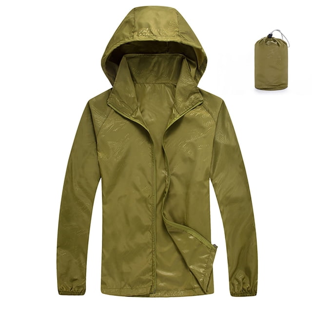 AherBiu Coupe-Vent Imperméable pour Femmes Imperméable Léger Manteau de Pluie à Capuche Veste de Randonnée Extérieure avec Sac de Rangement