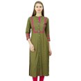 thumbnail image 1 of Phagun Kurta Tunique Droite en Rayonne pour Femmes, Kurti à devant Ouvert, Col Mandarin, Haut Indien, 1 of 8