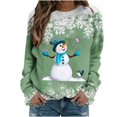 thumbnail image 1 of Femmes Pulls- Pull- Épaule Drop Col Rond Manches Longues Noël Tricot Sweat-Shirts Floraux Décontractés Tops pour Automne/printemps/hiver Rouge L, 1 of 6