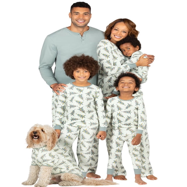 Family Pajamas Set Matching Christmas Tree Pjs Nightwear for Pet Baby Kid Dad Mom