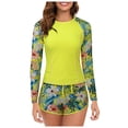 thumbnail image 1 of 2025 Femmes Ensemble 2 Pcs Long Maillot Dermoprotecteur à Manches de Protection avec Maillot de Bain de Protection Femmes Builtinswimsuits Guard Upf 50+ Chandail de Bain Garçon Guard Maillot de Bain avec Short Garçon, 1 of 8