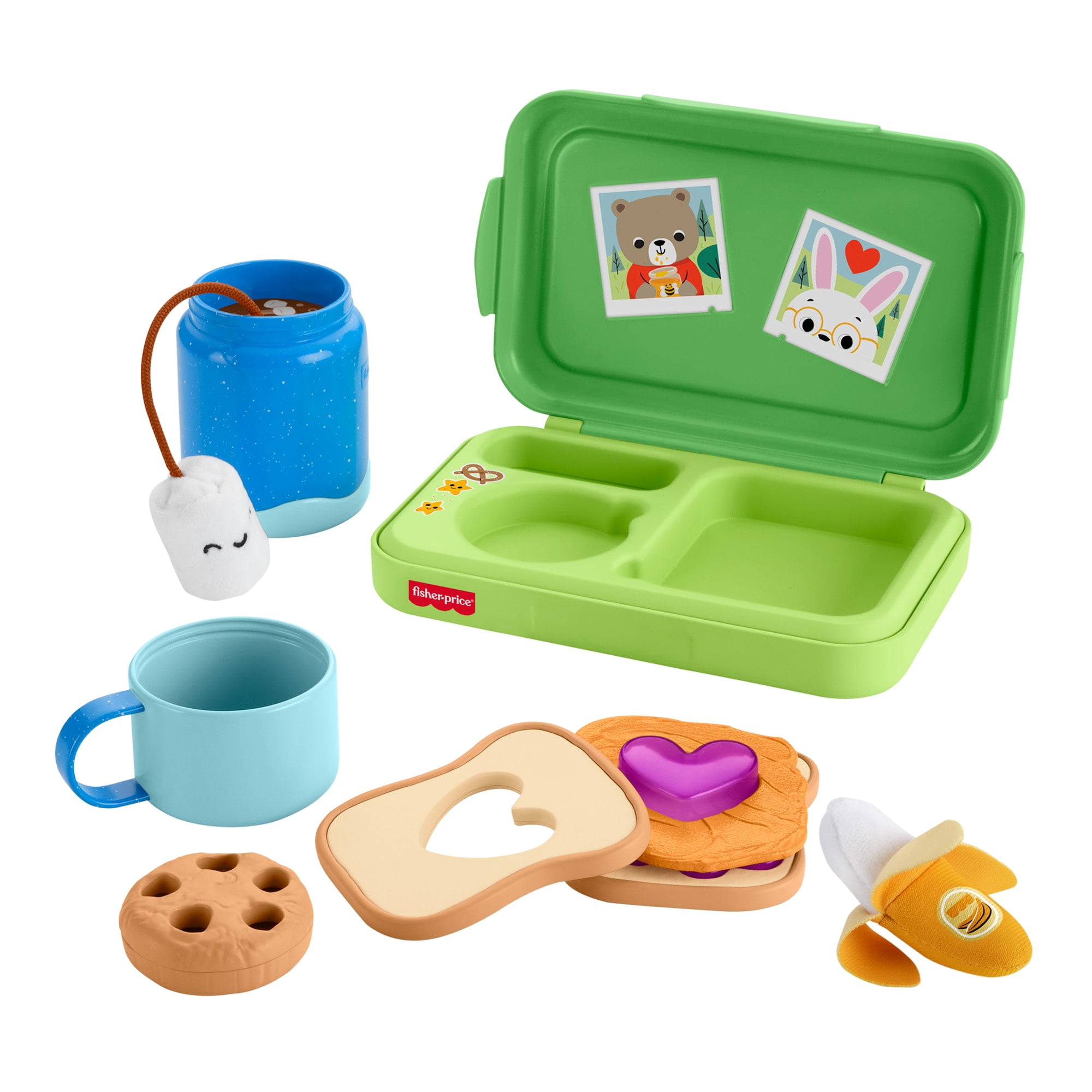 Fisher-Price-Friendship-Forest-Activity-Lunchbox,-Pretend-Food-Play-Toy-for-Toddlers,-9-Pieces---Walmart-Exclusive