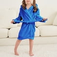 thumbnail image 4 of Splozh Newborn Bathrobe Pure Cotton Boys Girls Fashion Bathrobe Soft Robe Hooded Robe Cloth Cotton Bathrobe Blue,5-6 Years, 4 of 5