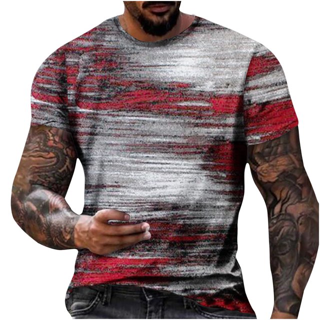 EGNMCR T-Shirts pour Homme T-shirt Homme Non Positionné Imprimé Régulier Loisirs Vacances Sport Manches Courtes Col Rond T-shirt Blouses Cadeaux pour Hommes