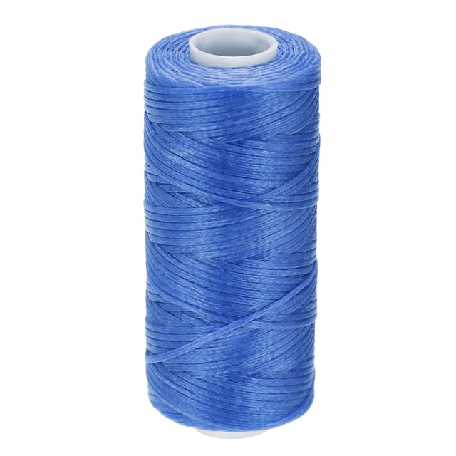 Unique Bargains Fil à Coudre en Cuir Ciré en Polyester Bleu Saphir, 55 Yards