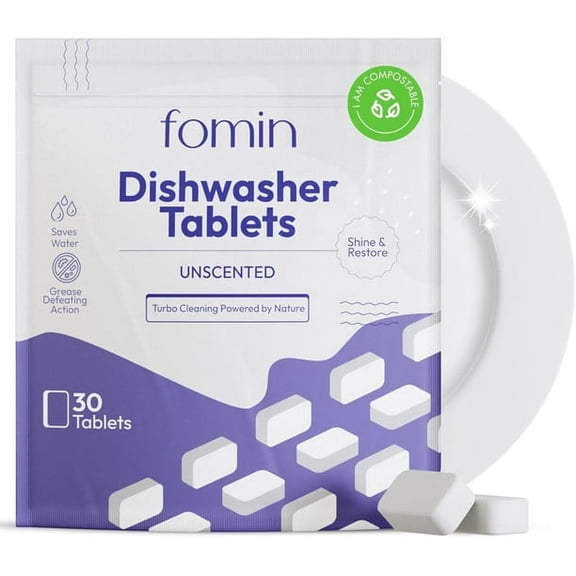 Fomin Natural Dishwasher Detergent Tablets- 30 Count