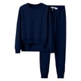 thumbnail image 1 of Besolor Womens Sweatsuits 2 Piece Outfits Crewneck Split Pullover Sweatshirt and Drawstring Sweatpants Tracksuit Lounge Sets, 1 of 4
