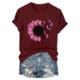 thumbnail image 4 of Lolmot Blouses pour Femmes, Mode pour Femmes Blouse à Imprimé à Manches Courtes, T-Shirt à Col Rond Amusant, 4 of 4