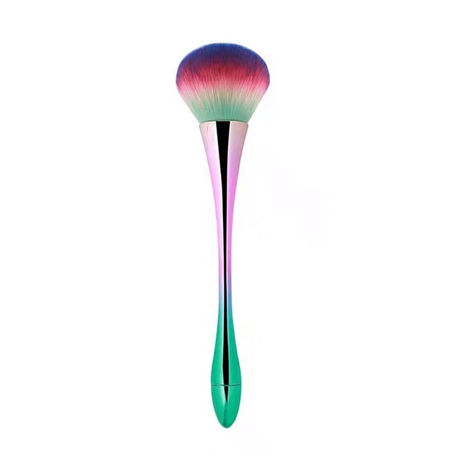 Langgg Makeup Brush Foundation Powder Blending Face Contouring Brushes Artificial Fiber Plating Reusable Make Up Tool Replacement Colorful