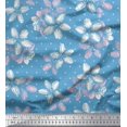 thumbnail image 1 of Soimoi Blue Rayon Fabric Dot & Floral Decor Fabric Printed BTY 42 Inch Wide, 1 of 3