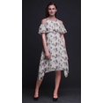 thumbnail image 3 of Bimba Grey Bird Printed Womens Cold Shoulder Tunic Party Round Neck Shift Dress - XXX-Large, 3 of 6