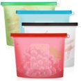 thumbnail image 2 of 4Pcs Reusable Silicone Food Storage Bags, Large Capacity Silicone Food Savers, 2 of 4