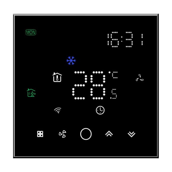 Smart Thermostat Wifi For Central Air Conditioner 2&4 Pipe Heating And Cooling Temperature 3 Speed Fan Wireless Controller ,Easy to Install