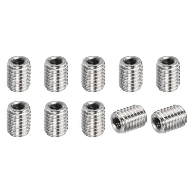 Unique Bargains Adaptateurs Filetage Manchon Réducteur Écrou M8x1.25 Mâle à M4x0.7 Femelle pour Réparer Insert Écrou Vis Réducteur 10mm 10 Pcs