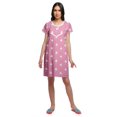 thumbnail image 3 of Moomaya Chemise de Nuit à Manches Courtes Imprimée pour Femmes, Col Rond, en Coton, Vêtement de Nuit, 3 of 5