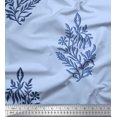 thumbnail image 1 of Soimoi Modal Satin Fabric Leaves & Floral Block Printed Fabric 1 Yard 42 Inch Wide, 1 of 3