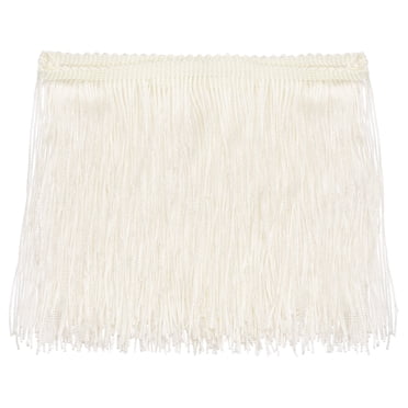 Uxcell 10 Yards 6 Inch Chainette Fringe Trim Tassel Sewing Trim for Clothes, Beige