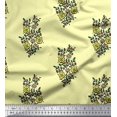 thumbnail image 1 of Soimoi Rayon Fabric Leaves & Floral Block Print Sewing Fabric Yard 42 Inch Wide, 1 of 3