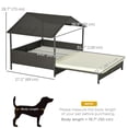 thumbnail image 2 of PawHut Extendable Rattan Dog House Outdoor Indoor with Roof, Cream White, 2 of 7