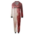 thumbnail image 1 of Robe d'Halloween Familiale Mode Décontractée Imprimée à Capuche à Fermeture Éclair Combinaison Pyjama Tenues Assorties pour Parents et Enfants Tenue de Maison Confortable, 1 of 4