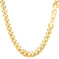thumbnail image 1 of 14k Yellow Gold Miami Cuban Link Chain Necklace, Width 5.8mm, 22", 1 of 1