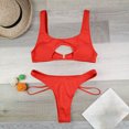 thumbnail image 4 of Birdeem Ensembles de Bikinis pour Femmes, Couleur Unie, Mode Décontractée, à Larges Bretelles, Ajourés, 4 of 8